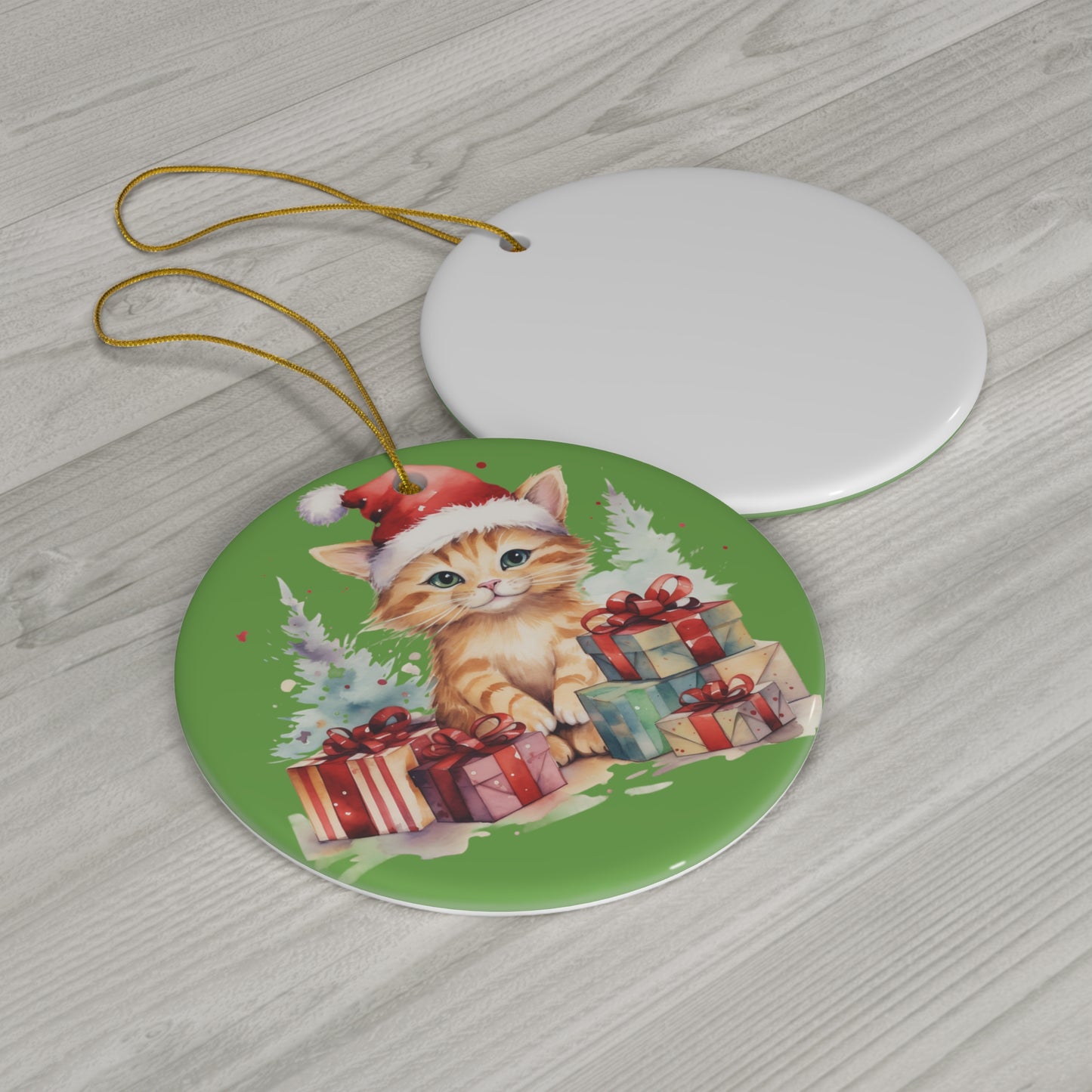 Ceramic Ornament - Christmas Cat      Item #5052782