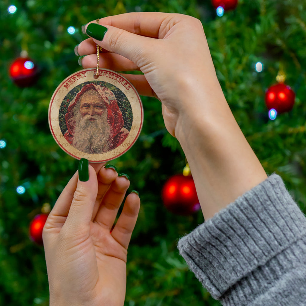 Santa Ceramic Disc Ornament         Item #8547619