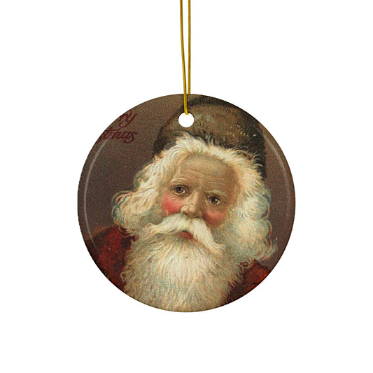 Santa Ceramic Disc Ornament          Item #9384563