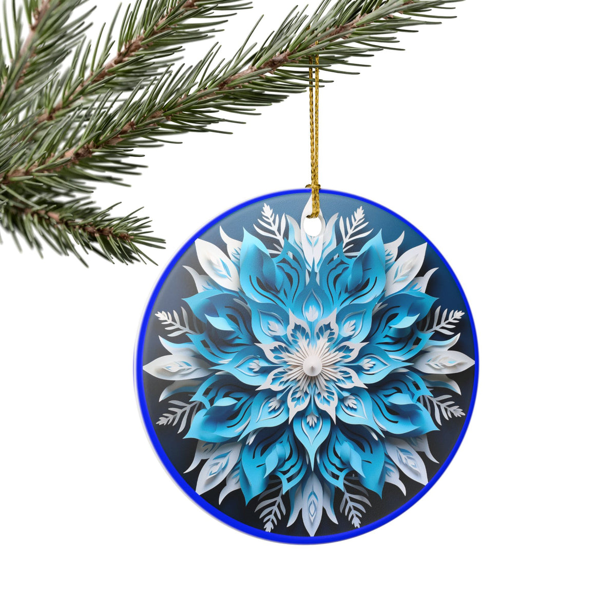 Blue Mandala Ceramic Ornament   Item #501555