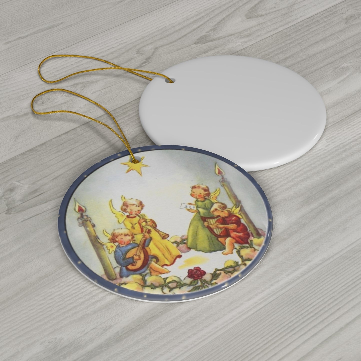 Christmas Scene Ceramic Disc Ornament        Item #4069824