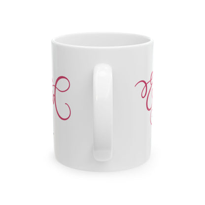 Cute Dog Mom Ceramic Mug — "Easily Distracted by Dogs" Paw Print Coffee Cup 11oz   Item #317861