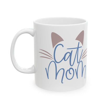 Coffee Lover Ceramic Mug – Cat Mom Design, 11oz    Item #166768
