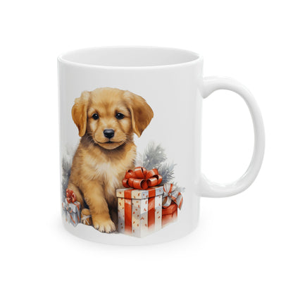 Festive Puppy With Presents Christmas Ceramic Mug 11oz  Item #63354