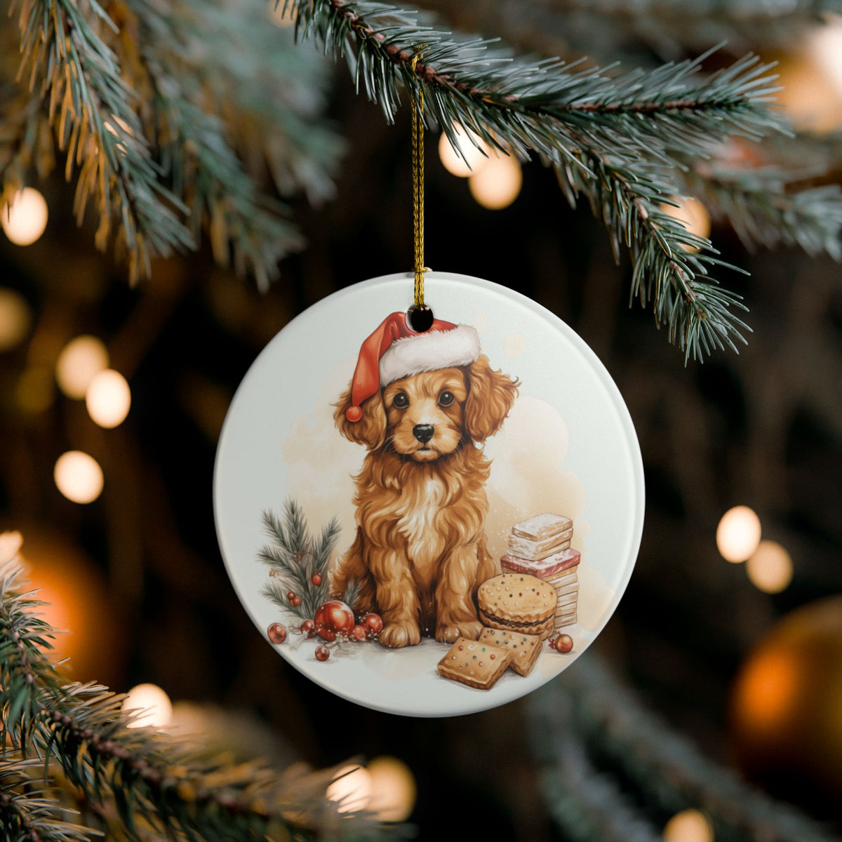 Christmas Puppy Ceramic Ornament     Item #372393