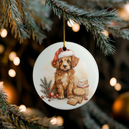 Christmas Puppy Ceramic Ornament     Item #372393