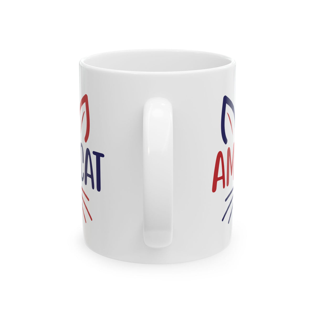 American Cat Ceramic Mug — Patriotic Cat Lover Coffee Cup 11oz   Item #831399