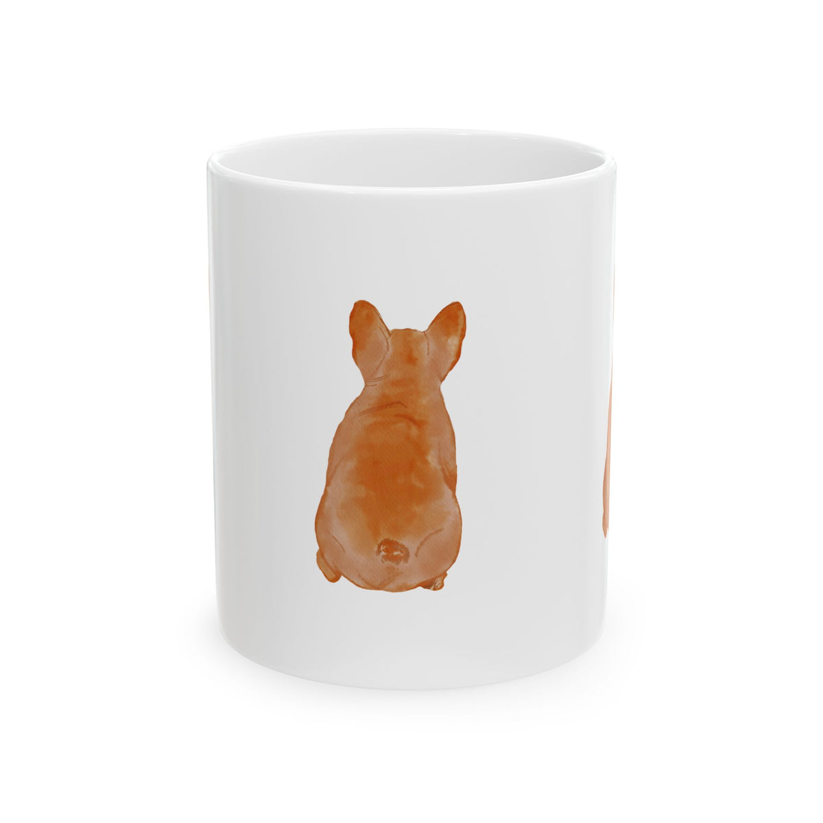 Dog Silhouette Mug – Back View Ceramic Coffee Cup 11oz    Item #77538