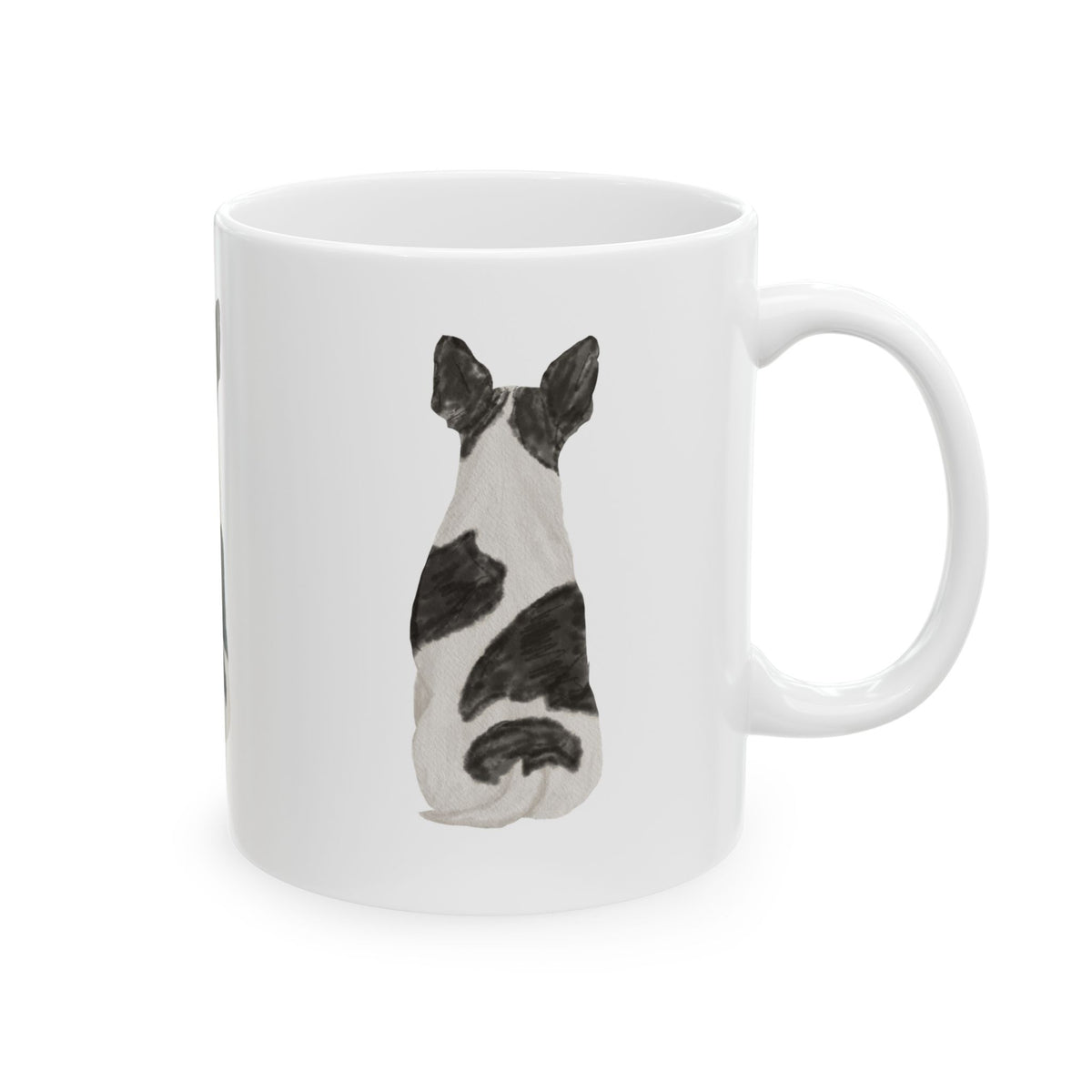 Dog Silhouette Mug – Back View Ceramic Coffee Cup 11oz    Item #61502