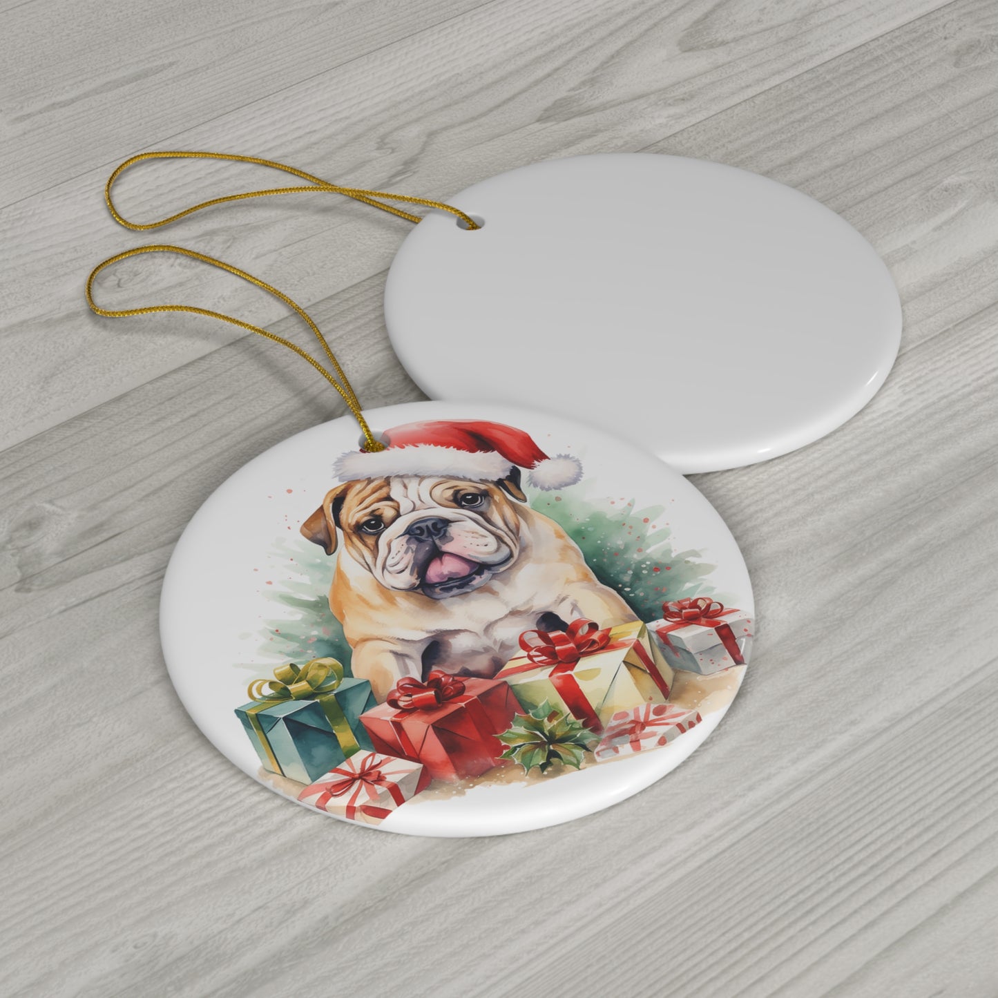 Ceramic Ornament - English Bulldog Christmas     Item #4856697