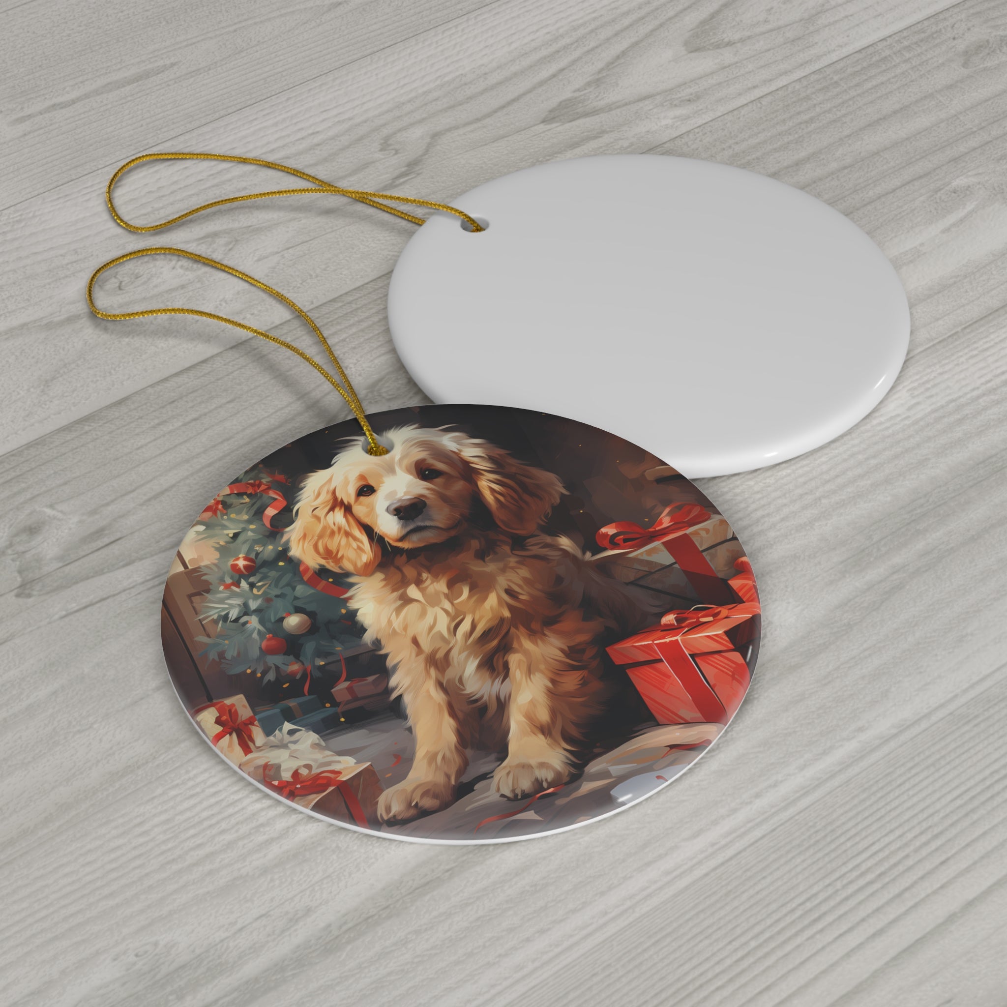 Dog Ceramic Disc Ornament          Item #3632274