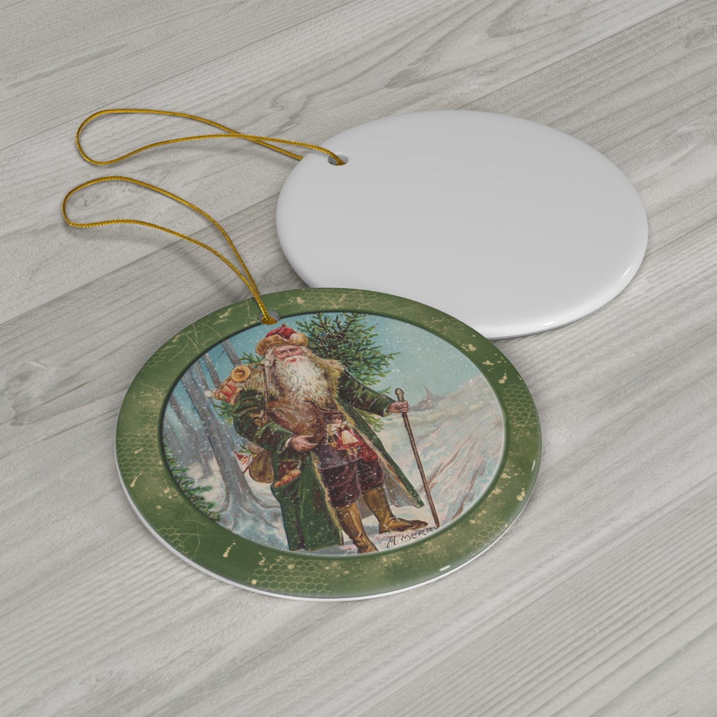 Santa Ceramic Disc Ornament         Item #3828574