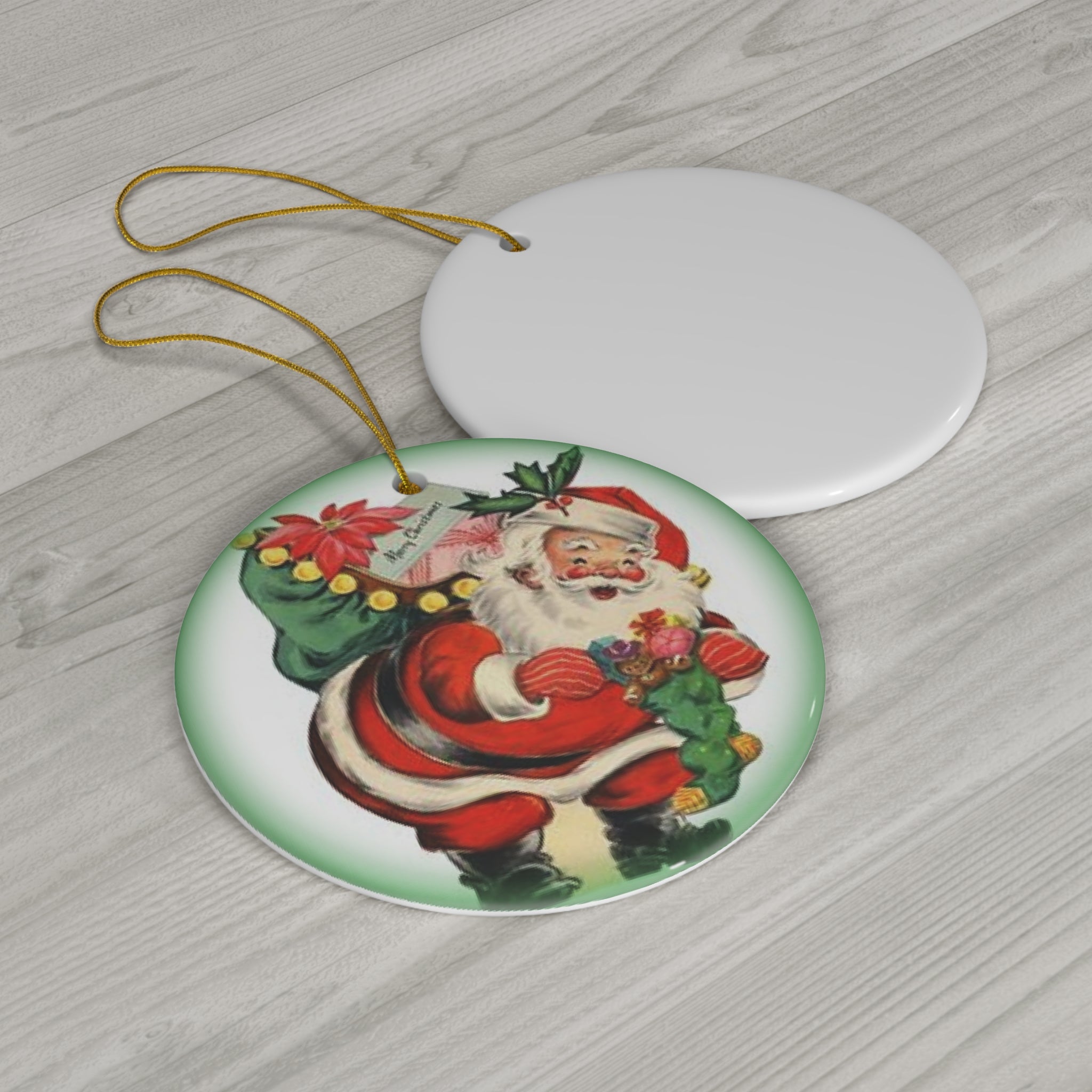 Santa Ceramic Disc Ornament        Item #2933895