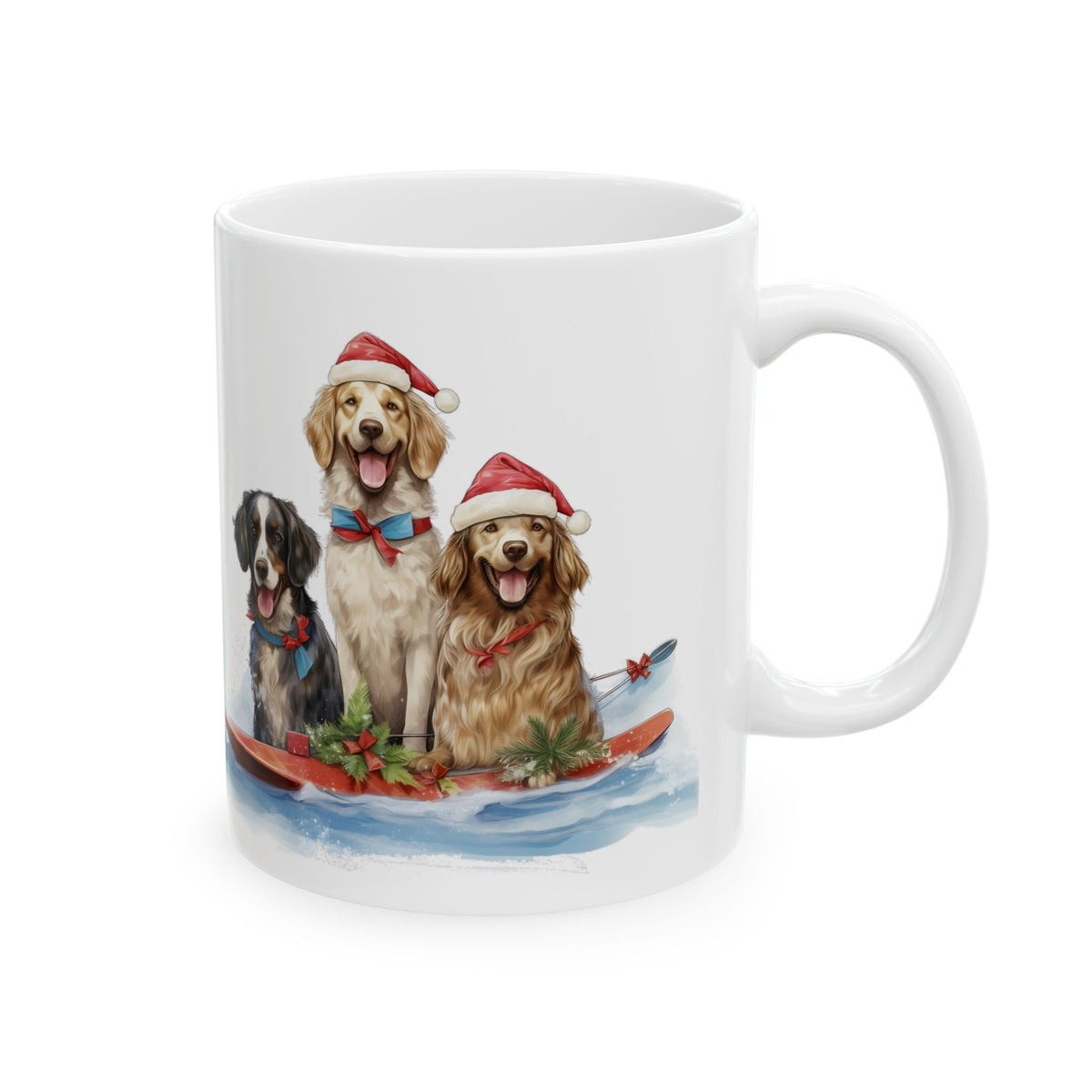 Festive Dogs Skiing Ceramic Mug 11oz  Item #239618