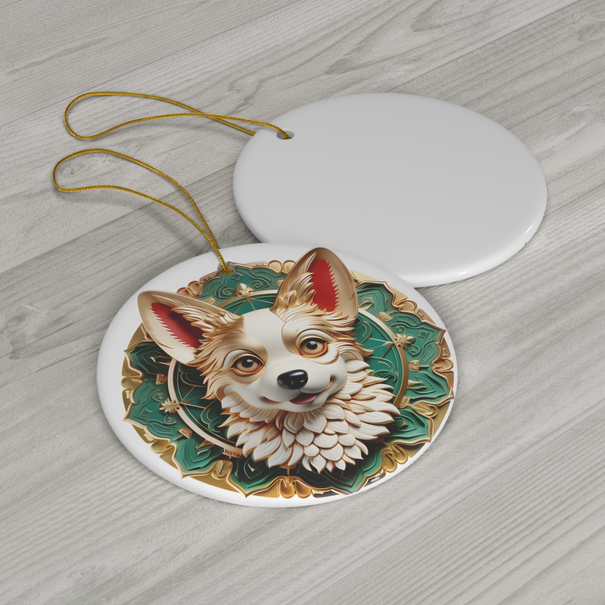 Dog Ceramic Disc Ornament            Item #14167