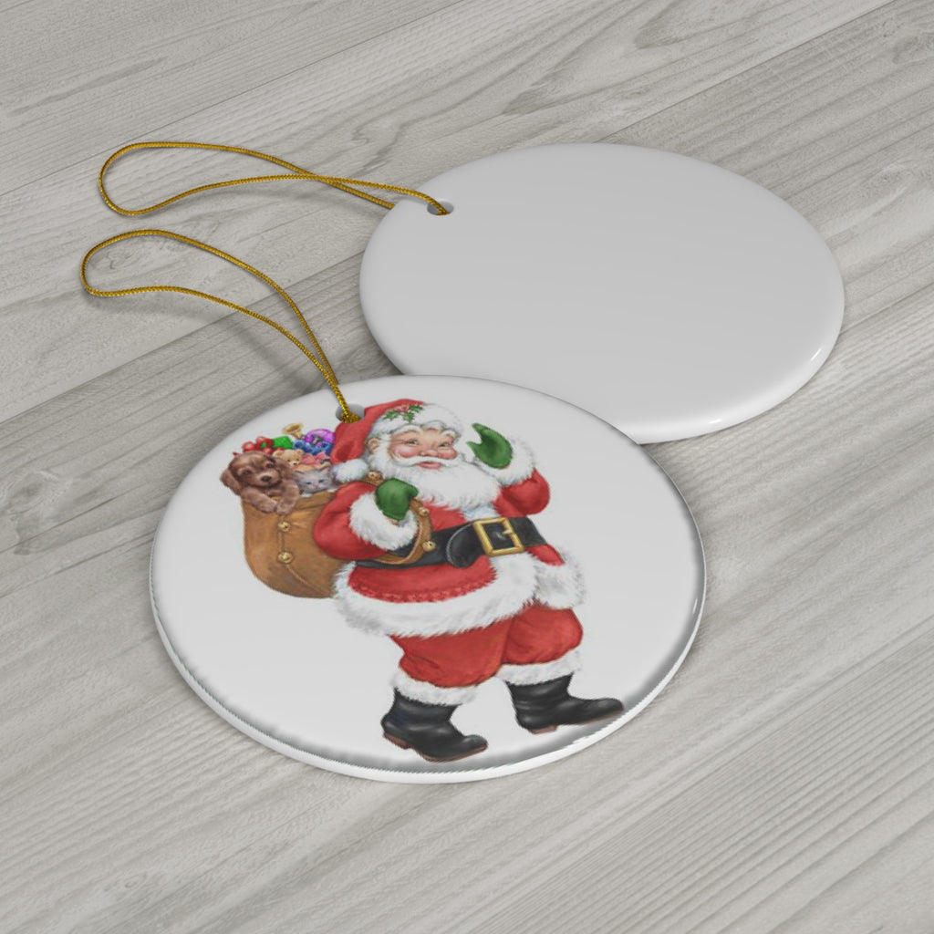 Santa Ceramic Disc Ornament        Item #5542478