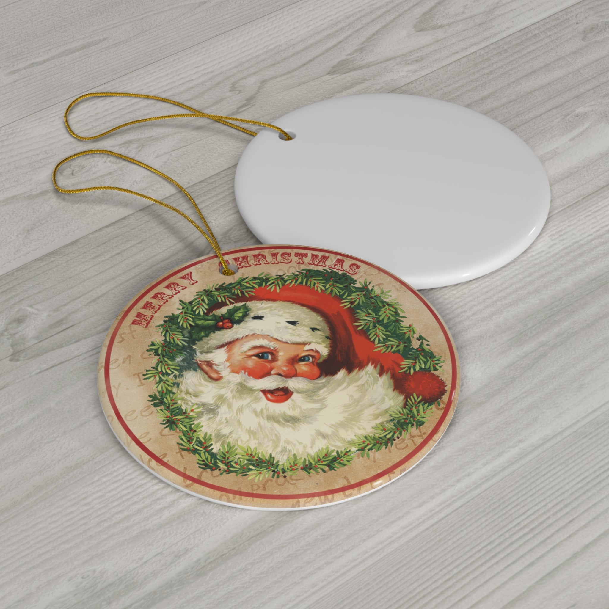Santa Ceramic Disc Ornament         Item #7582203