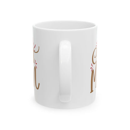 Mutt Mom Mug – Cute Gold Script Ceramic Coffee Cup 11oz   Item #57894
