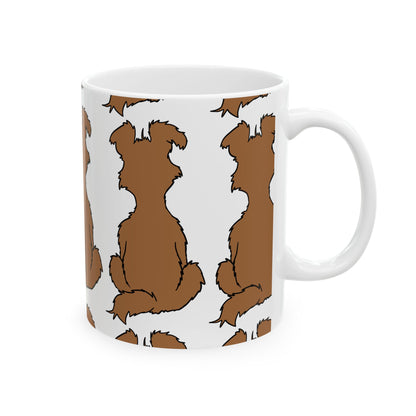 Schnauzer Silhouette Coffee Mug – Brown Dog Pattern Ceramic Mug 11oz   Item #494831