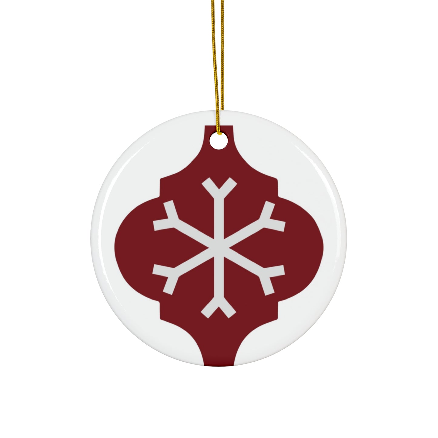 Snowflake Ceramic Disc Ornament       Item #9808449