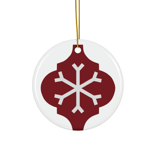 Snowflake Ceramic Disc Ornament       Item #9808449