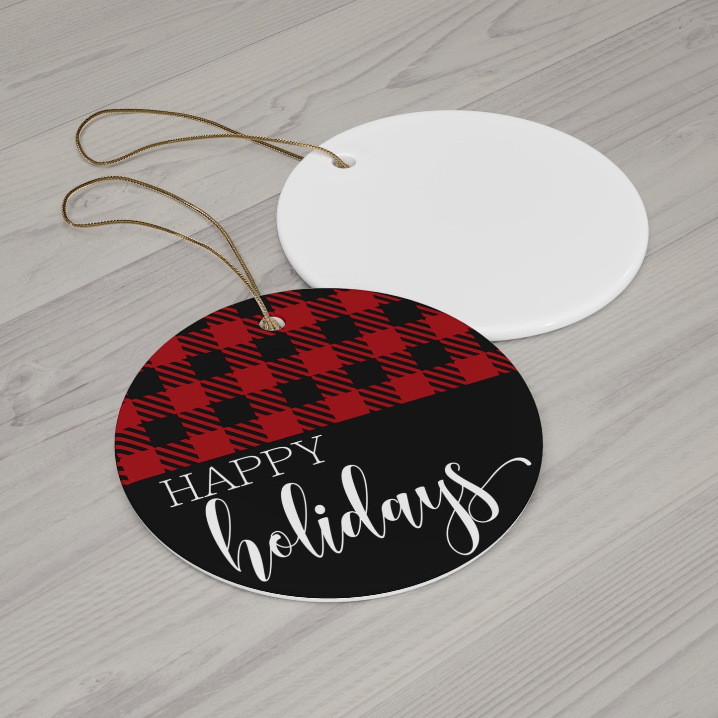 Happy Holidays Ceramic Disc Ornament      Item #2410497