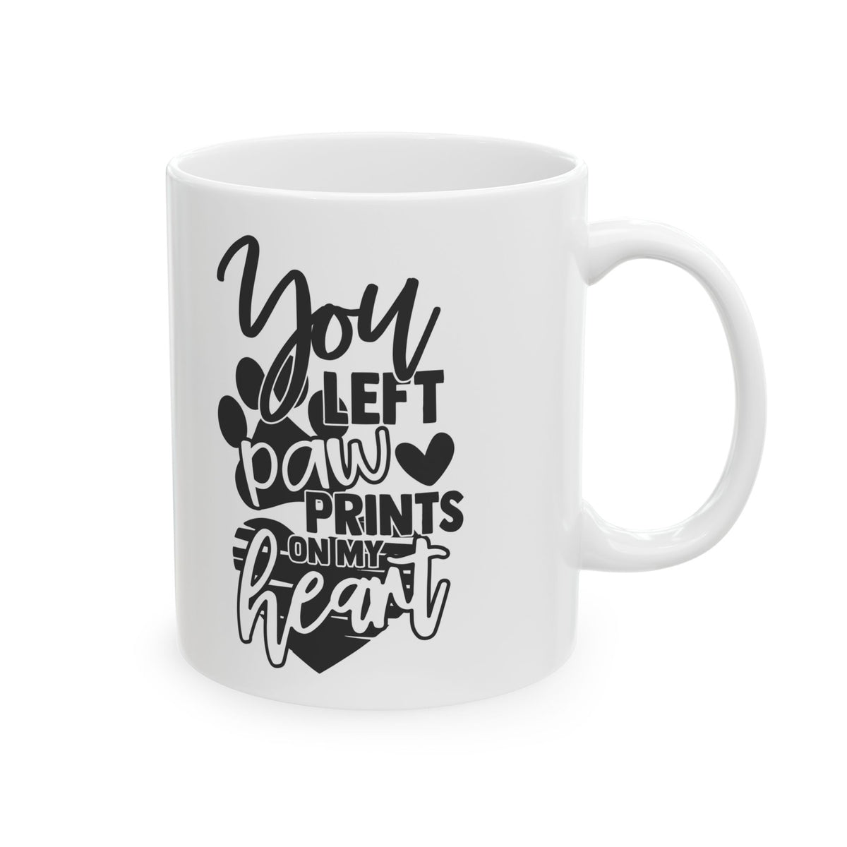 You Left Paw Prints On My Heart Ceramic Mug — Pet Coffee Cup 11oz   Item #756765