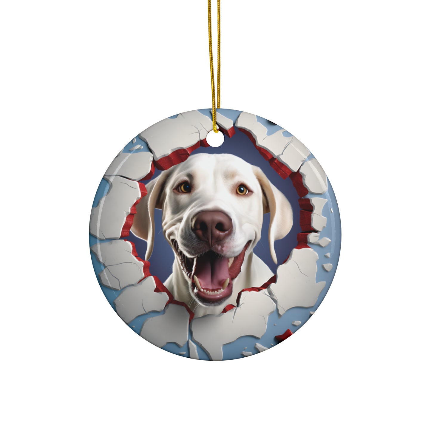 CERAMIC ORNAMENT - 3D CHRISTMAS DOG        Item #3405317