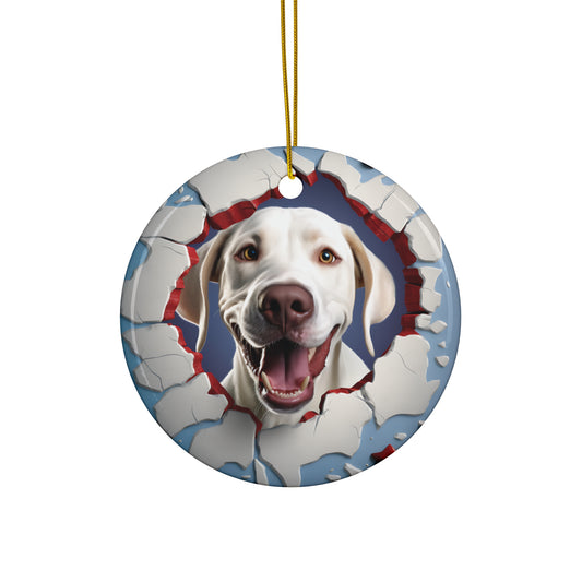 CERAMIC ORNAMENT - 3D CHRISTMAS DOG        Item #3405317