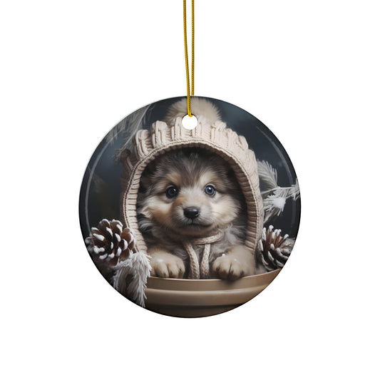 Dog Ceramic Disc Ornament            Item #8690971