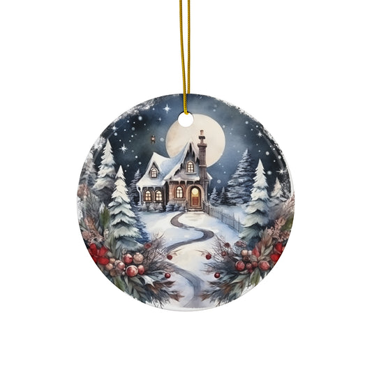 Christmas House Ceramic Ornament      Item #9261728