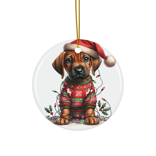 Ceramic Ornament - Rhodesian Ridgeback Christmas Puppy With Lights     Item #4547608