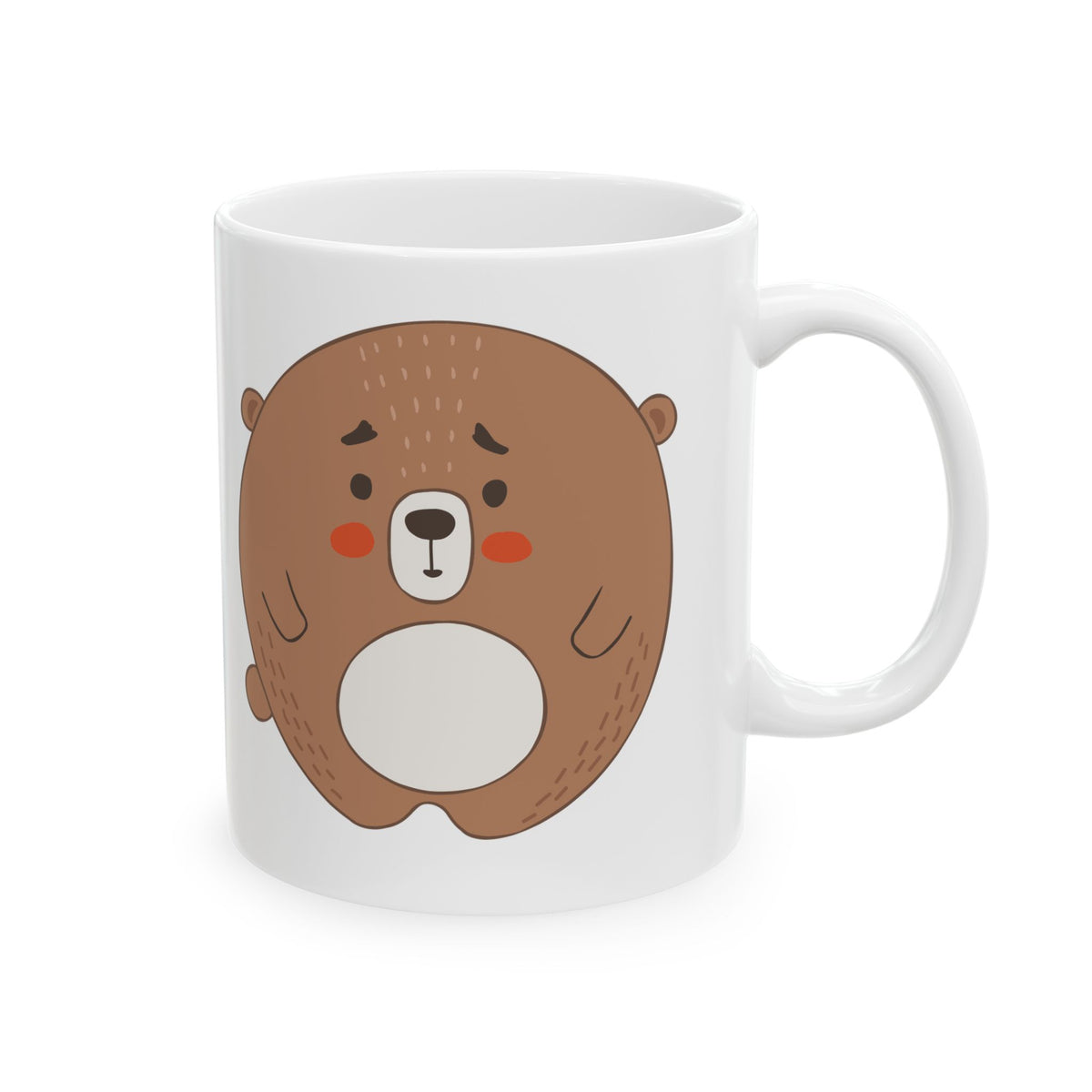 Cute Cartoon Bear Mug – Adorable Kawaii Bear Ceramic Coffee Cup 11oz  Item #803161