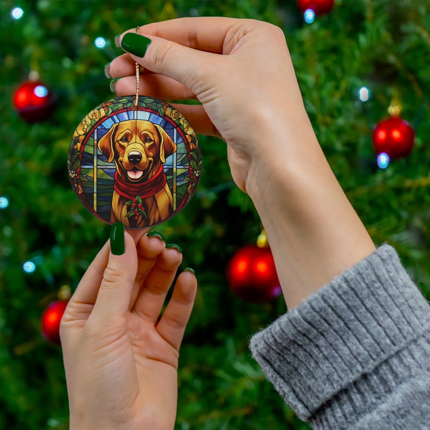 Ceramic Ornament - Christmas Dog     Item #2027615