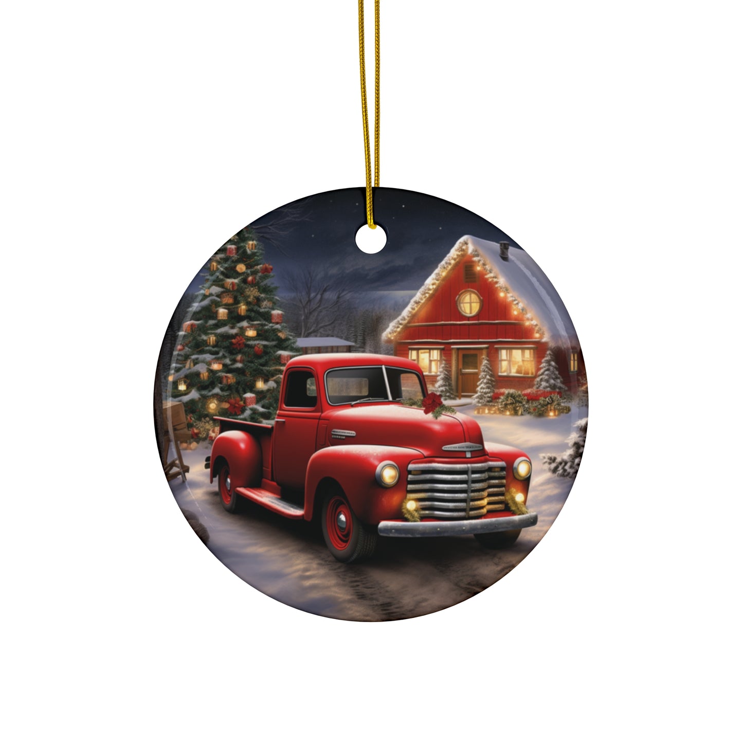 Ceramic Ornament - Country Christmas Truck    Item #9454387