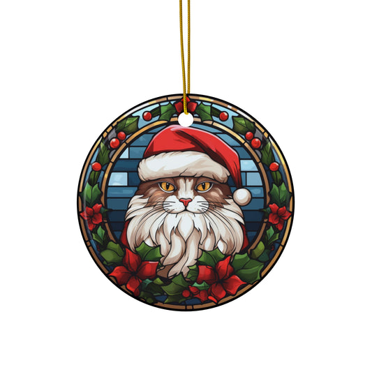 Santa Cat Ceramic Ornament         Item #1661159