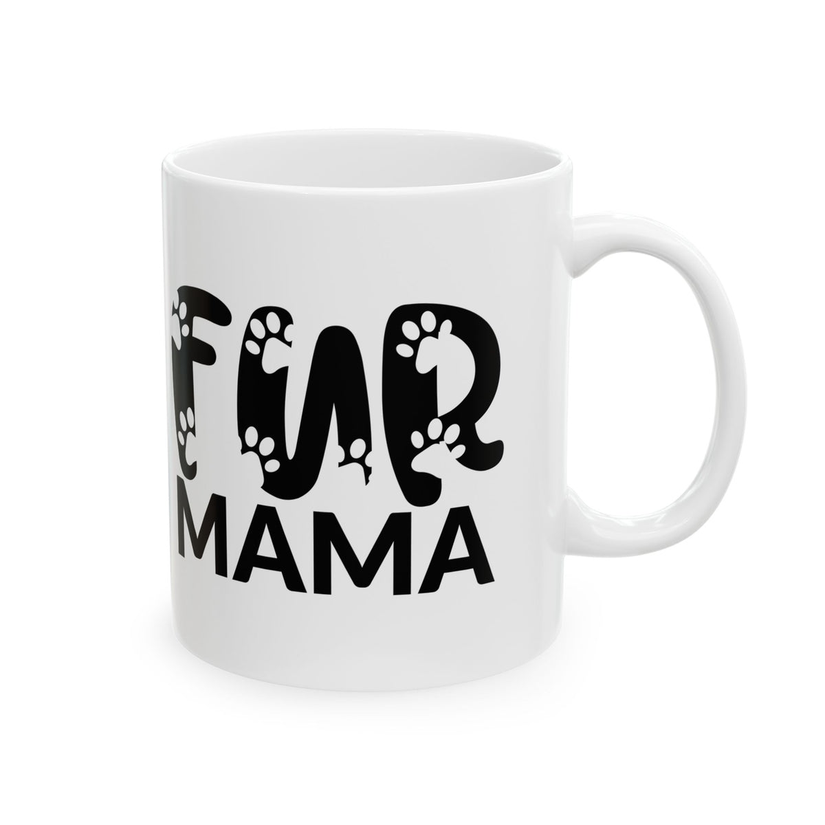 Fur Mama Ceramic Mug – Paw Print "Dog Mom" Coffee Cup 11oz   Item #777534