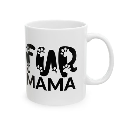 Fur Mama Ceramic Mug – Paw Print "Dog Mom" Coffee Cup 11oz   Item #777534