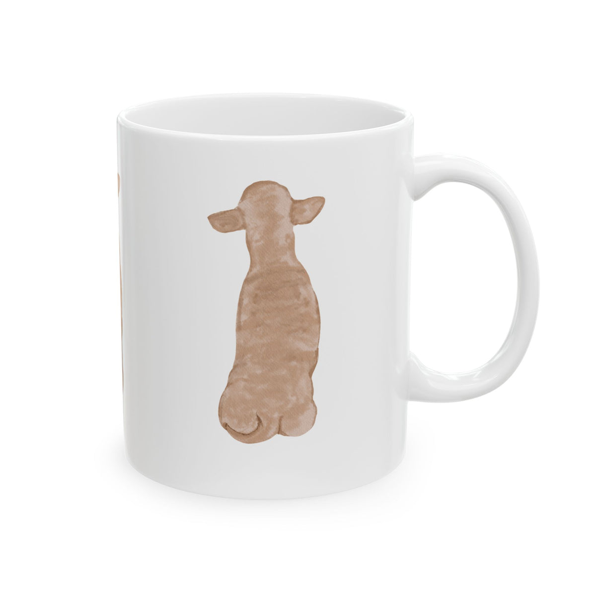 Brown Dog Silhouette Mug – Back View Ceramic Coffee Cup 11oz    Item #1689