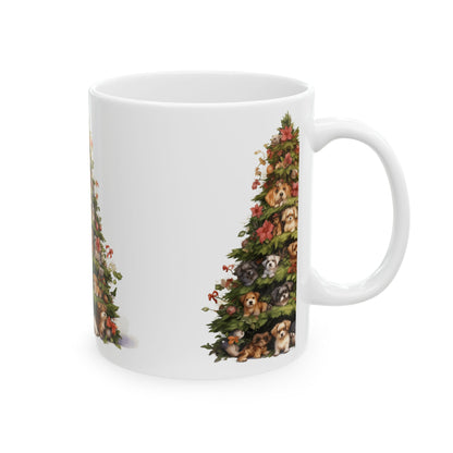 Christmas Golden Retriever Mug – Cute Puppy in Santa Hat Ceramic Coffee Cup 11oz  Item #672314