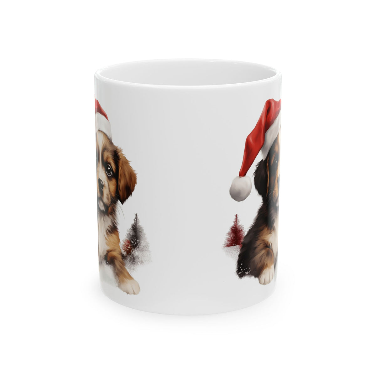 Christmas Puppy In Santa Hat Ceramic Mug 11oz  Item #869097