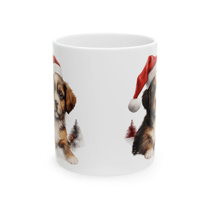 Christmas Puppy In Santa Hat Ceramic Mug 11oz  Item #869097