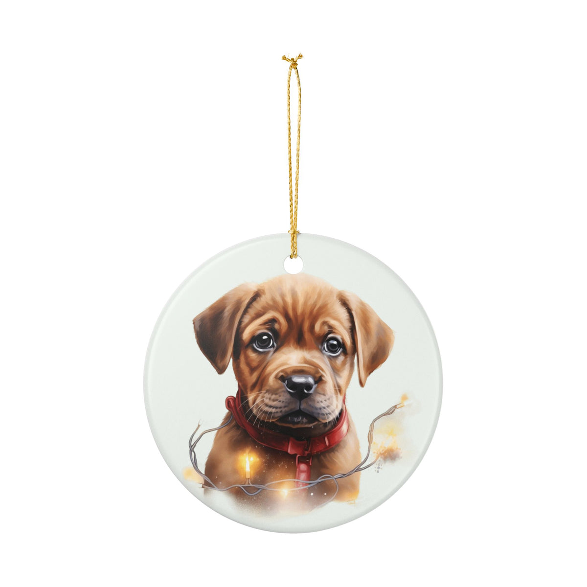 Ceramic Puppy Christmas Ornament – Cute Dog Holiday Tree Decoration   Item #732888