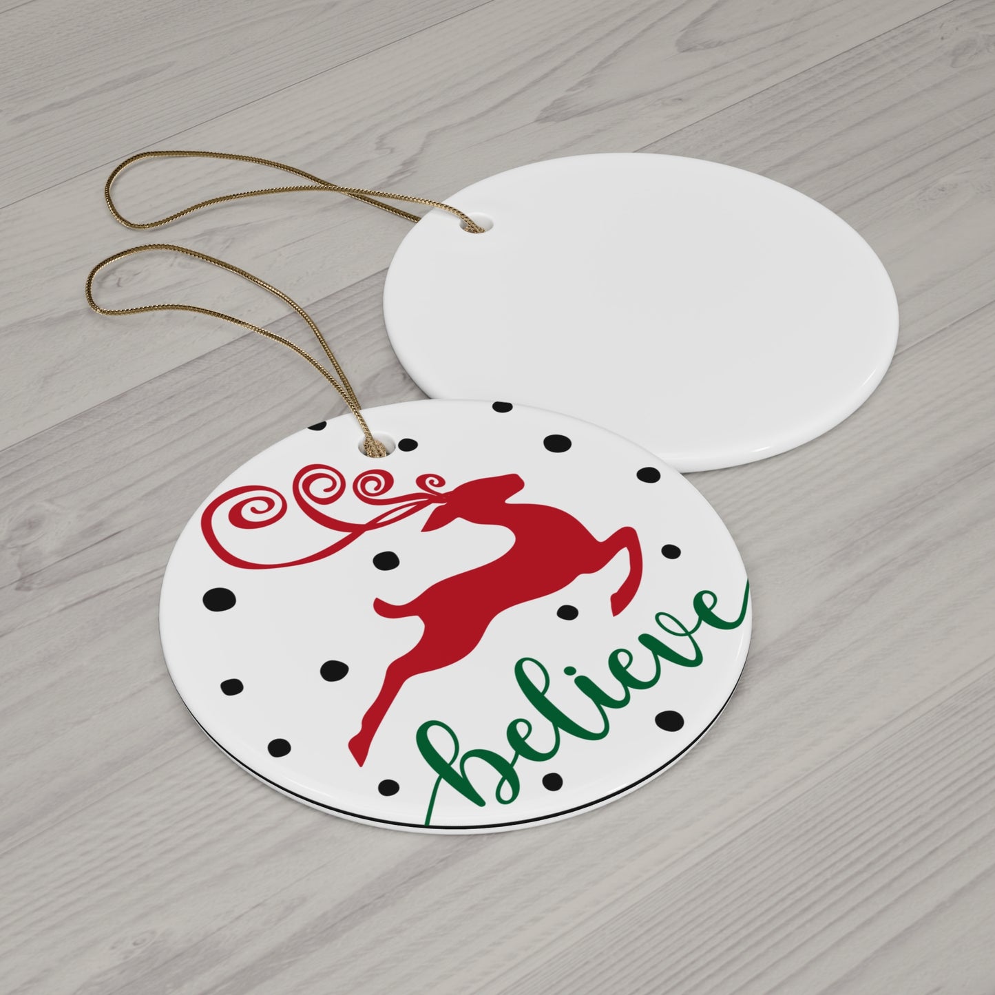 Believe Ceramic Disc Ornament        Item #8393229