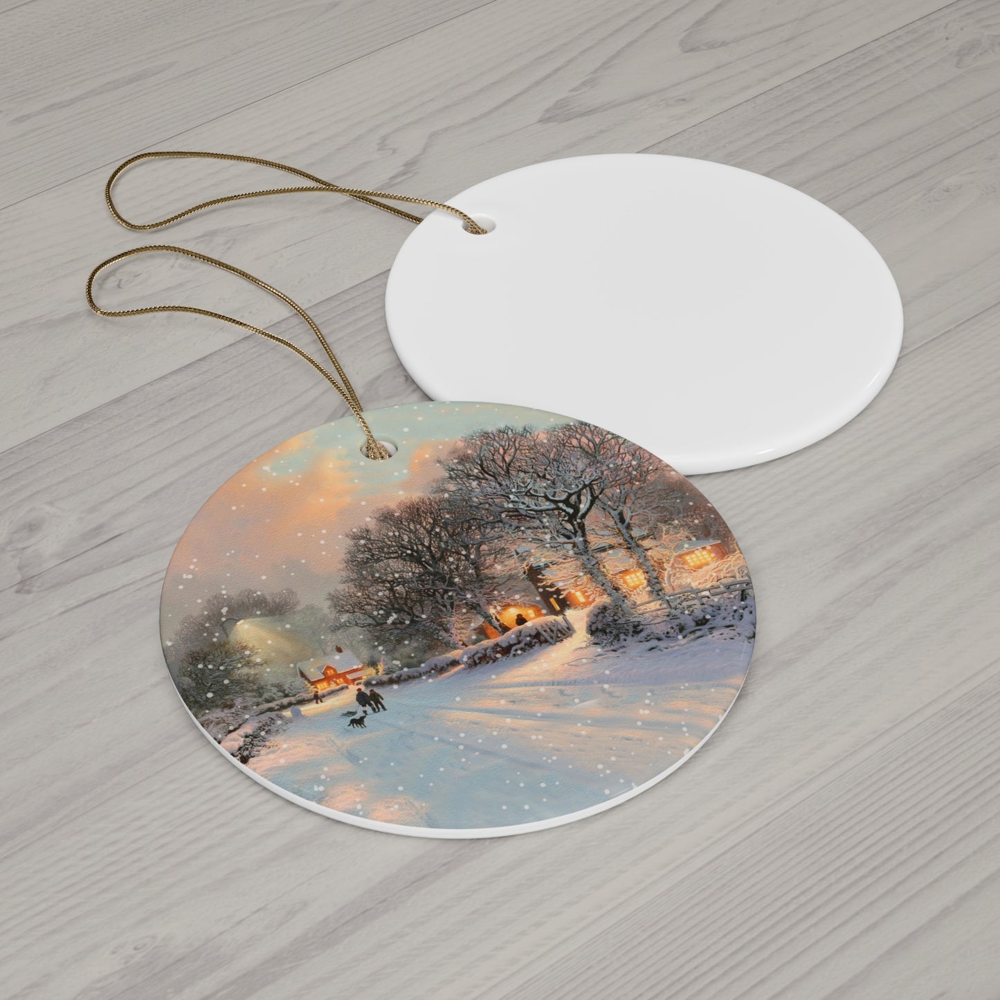 Winter Scene Ceramic Disc Ornament      Item #1870024