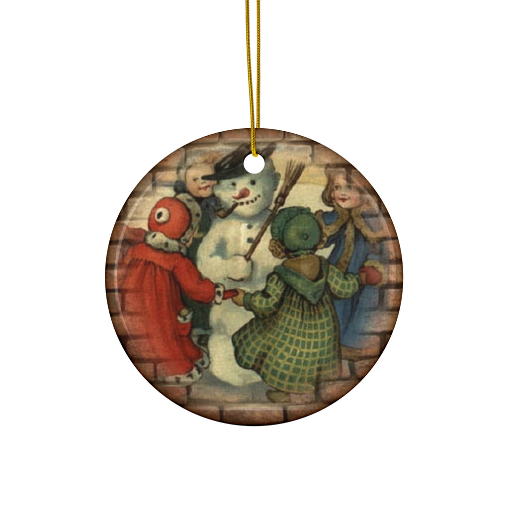 Snowman Ceramic Disc Ornament        Item #6359871 - Buckshot's Bargain Barn
