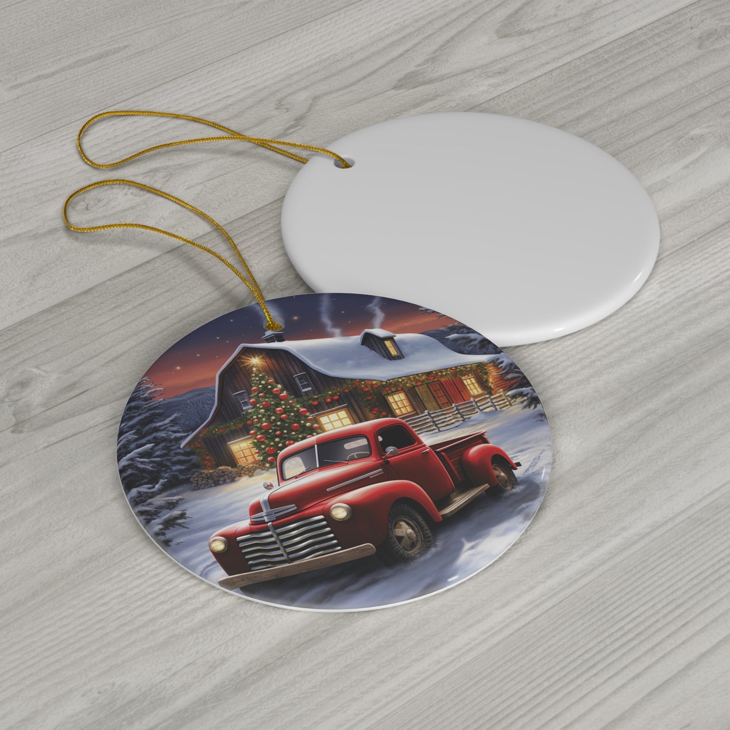 Ceramic Ornament - Country Christmas Truck    Item #249252