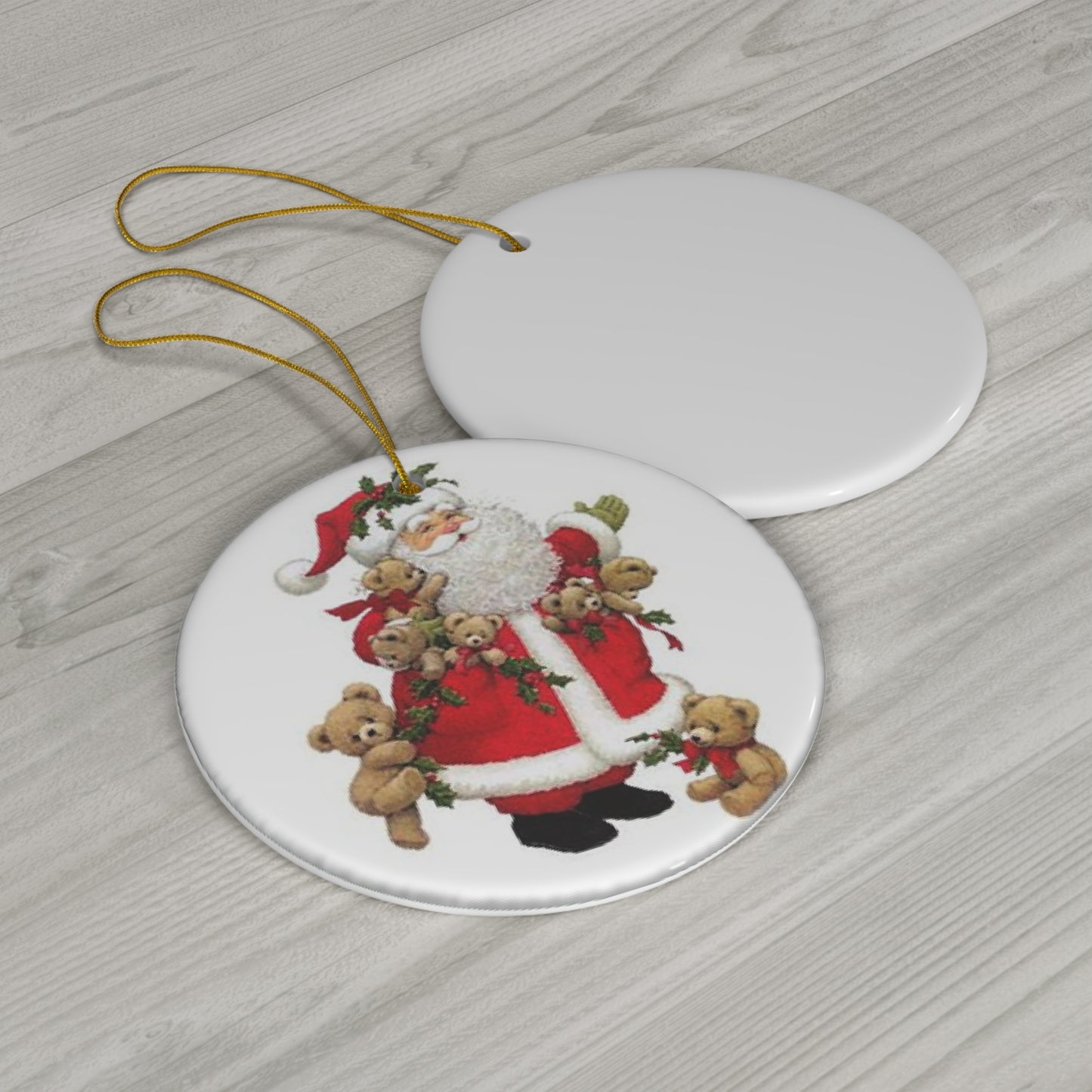 Santa Ceramic Disc Ornament        Item #1970916