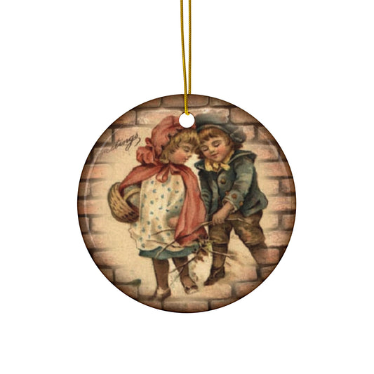 Christmas Kids Ceramic Disc Ornament                Item #645139