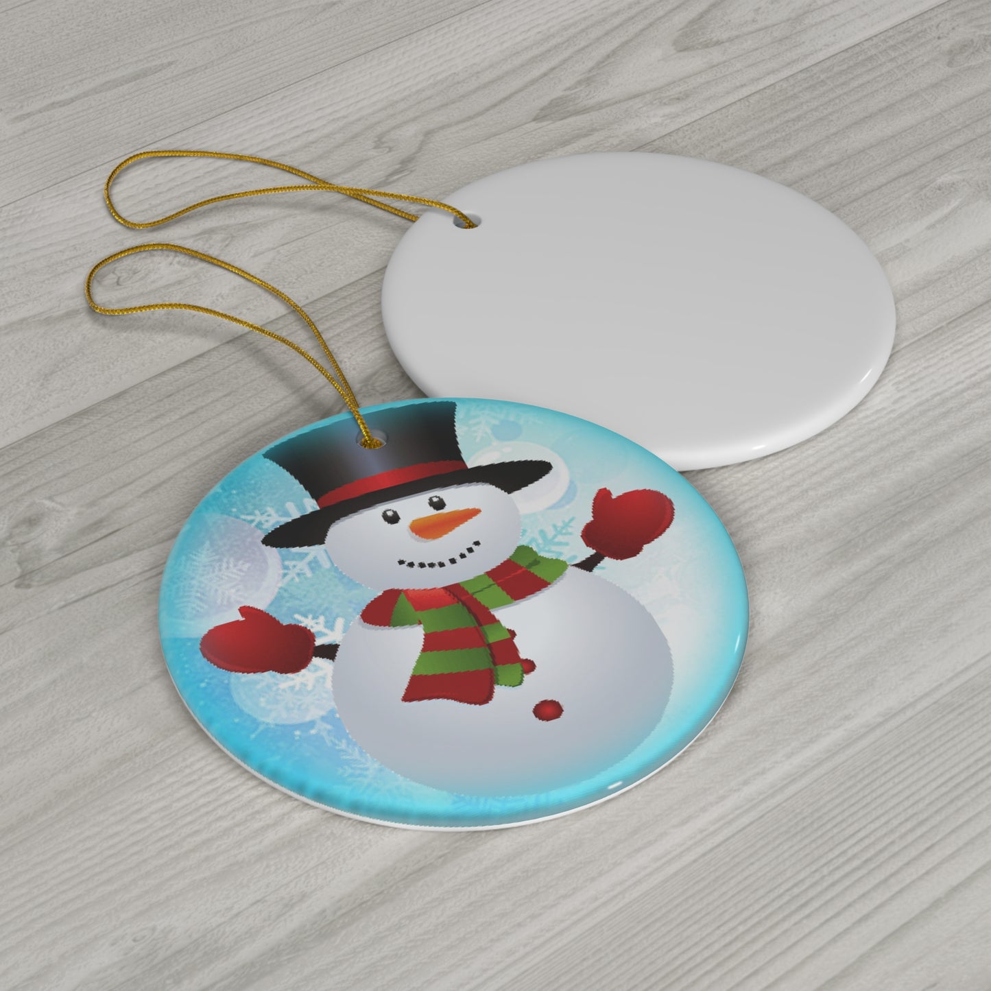 Snowman Ceramic Disc Ornament         Item #1405961